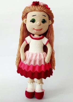 Glamour girl в'язана лялька, еко-іграшка, інтер'єрна лялька2 фото