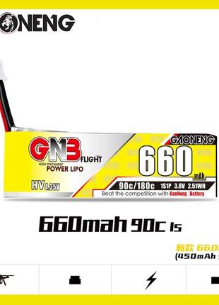 Аккумулятор для fpv батарея gnb 1s 660mah 3.7v 90c/180с ph2.0 lipo