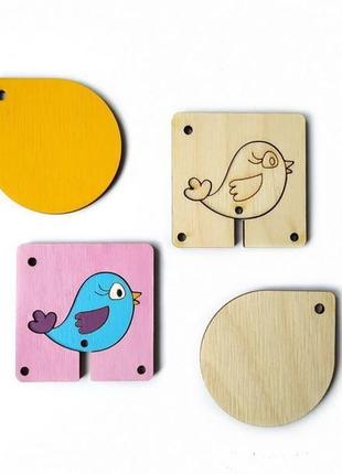 Птичка на верёвочке для бизиборда 100х100мм