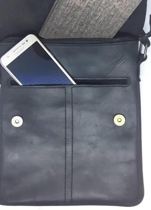 Мужская сумка барсетка на плечо кожаная