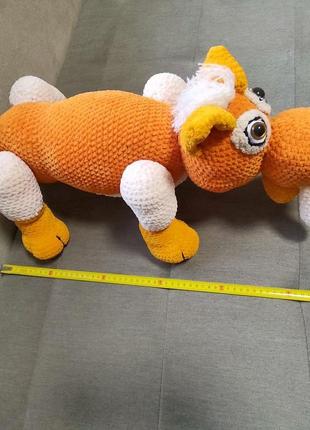 Тигр тигренок 58 см   диего  саблезубый игрушка вязаная герой мультика из ледникового периода4 фото