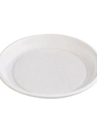 Тарелка пластиковая одноразовая десертная d-165 мм 100 штук1 фото