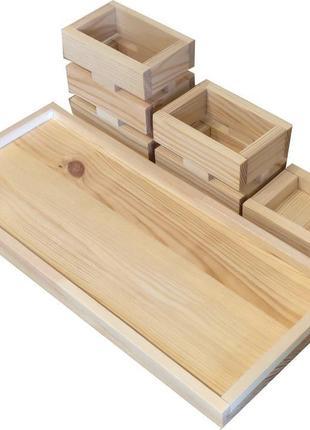 Органайзер для канцтоваров на стол деревянный. подставка для ручек6 фото