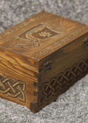 Скринька з секретним відсіком вікінги - драккар2 фото