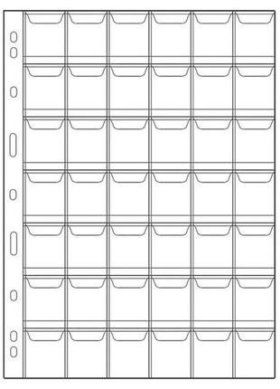 Лист для монет на 42 ячейки до 29 мм с клапанами 208х280мм, тип r4 фото