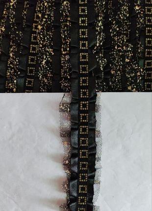 Бахрома декоративная лента  золото  чорний  цвет 10 грн 1м
