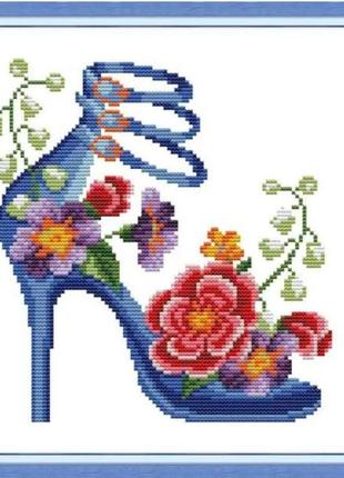 Набір для вишивання за нанесеною на канву схемою "fashion high heels 7". aida 14ct printed, 28*28 см