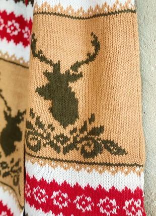 Вязаный шарф с оленями «ричард»6 фото