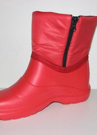 Жіночі сноубутсы дутики червоного кольору пінка гумові чоботи ...6 фото