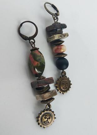 Сережки " ришикеш " з натуральним камінням