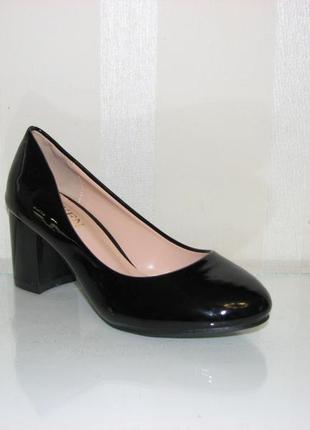 Жіночі чорні туфлі маленький каблук 33 34 35 36 розмір2 фото