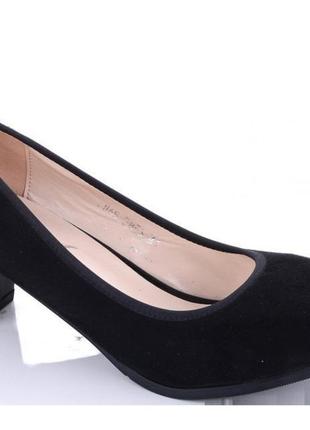 Класичні туфлі жіночі замшеві чорні розмір 41 42 432 фото