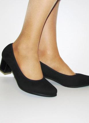 Класичні туфлі жіночі замшеві чорні розмір 41 42 433 фото