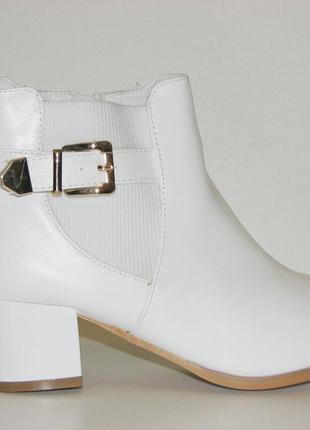Жіночі білі ботильйони черевики маленький каблук розмір 36 389 фото