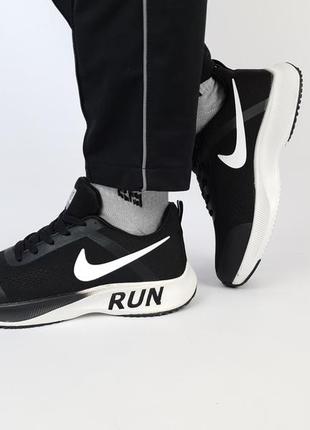 Текстильные кроссовки сеткой мужские черно-белые nike vaporfly 3 run black white. обувь мужская найк вапорфлай1 фото