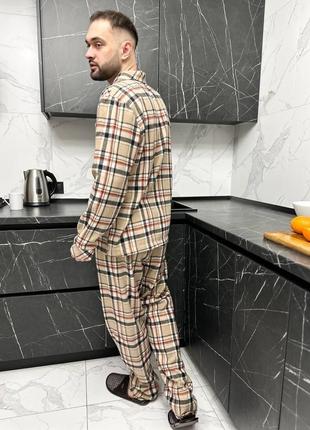 Чоловіча піжама в клітку сорочка та штани фланель костюм для д...4 фото
