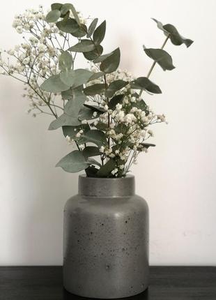 Сіра бетонна ваза1 фото