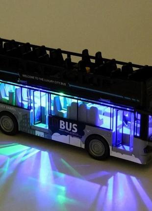 Детский инерционный двухэтажный автобус со светом и звуком6 фото