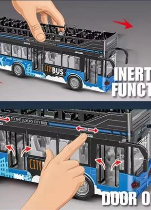 Детский инерционный двухэтажный автобус со светом и звуком7 фото