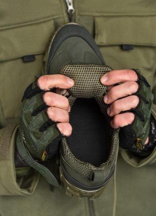 Чоловічі тактичні кросівки олива з натуральної шкіри, військов...8 фото