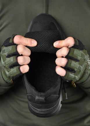 Чоловічі тактичні кросівки чорні з натуральної шкіри, військов...8 фото