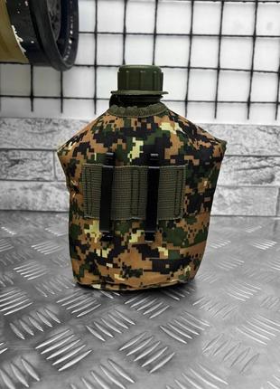 Армійська фляга для води тактична на 1 літр із чохлом піксель ...2 фото