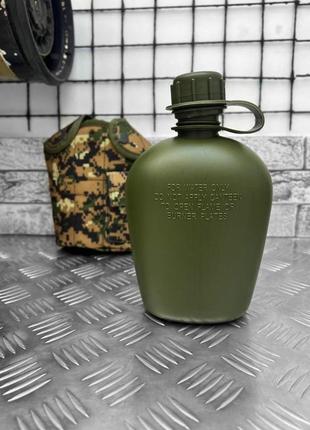 Армійська фляга для води тактична на 1 літр із чохлом піксель ...3 фото