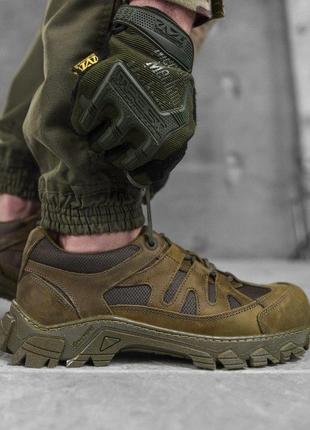Чоловічі тактичні кросівки олива з натуральної шкіри, військов...5 фото
