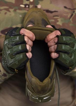 Чоловічі тактичні кросівки олива з натуральної шкіри, військов...8 фото