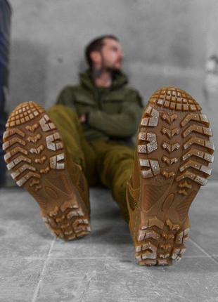 Чоловічі тактичні кросівки койот із натуральної шкіри, військо...9 фото