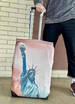 Чохол для валізи дайвінг з принтом статуя свободи2 фото