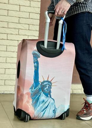 Чохол для валізи дайвінг з принтом статуя свободи4 фото
