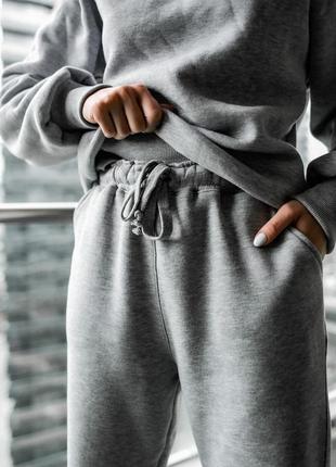 Жіночі спортивні теплі штани джоггери зимові турецька трьохнит...6 фото