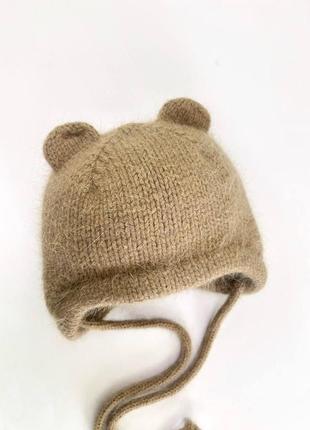 Пухнаста шапка  ведмідь (ог 38-42см)1 фото
