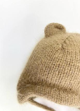 Пухнаста шапка  ведмідь (ог 38-42см)5 фото