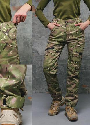 Жіночі тактичні теплі штани на флісі військові з кишенями conq...