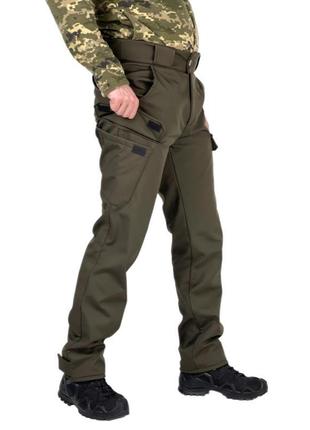 Чоловічі тактичні штани softshell теплі військові брюки на флі...2 фото