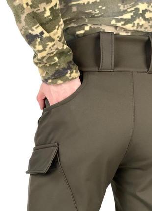 Чоловічі тактичні штани softshell теплі військові брюки на флі...6 фото