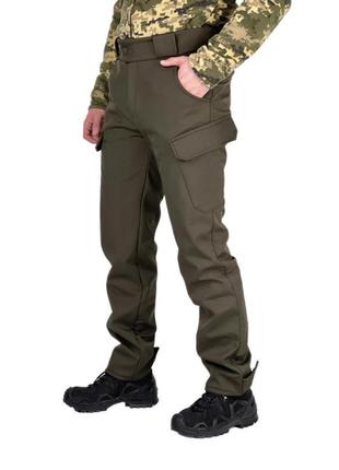 Чоловічі тактичні штани softshell теплі військові брюки на флі...7 фото