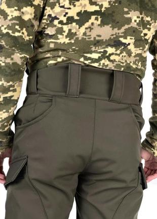 Чоловічі тактичні штани softshell теплі військові брюки на флі...8 фото