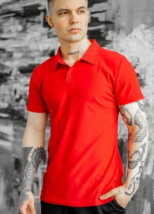 Стильна футболка поло intruder lacosta чоловіча теніска червона1 фото