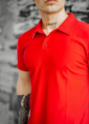 Стильна футболка поло intruder lacosta чоловіча теніска червона2 фото