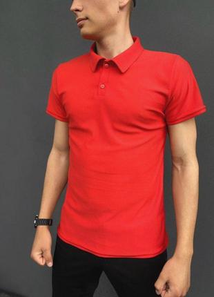 Стильна футболка поло intruder lacosta чоловіча теніска червона3 фото
