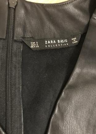 Кожаное  платье zara р. s2 фото