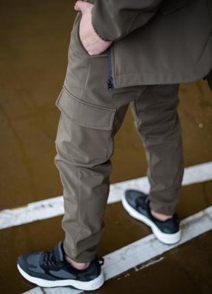 Чоловічі тактичні штани softshell теплі військові штани на флі...5 фото