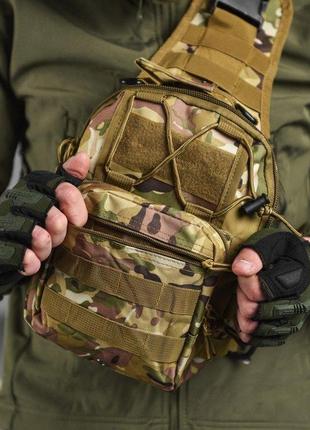 Тактична сумка на пояс мультикам поясна сумка нагрудна армійська4 фото