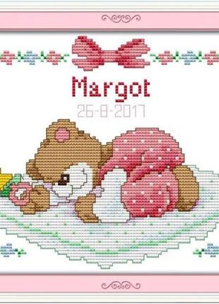 Набор для вышивания по нанесённой на канву схеме "margot". aida 14ct printed, 25*20 см