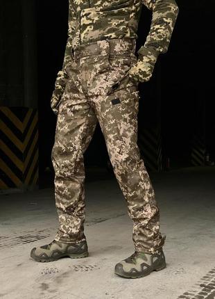 Чоловічі тактичні штани піксель softshell теплі військові брюк...3 фото