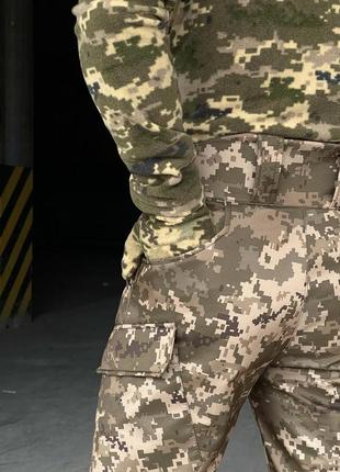 Чоловічі тактичні штани піксель softshell теплі військові брюк...5 фото