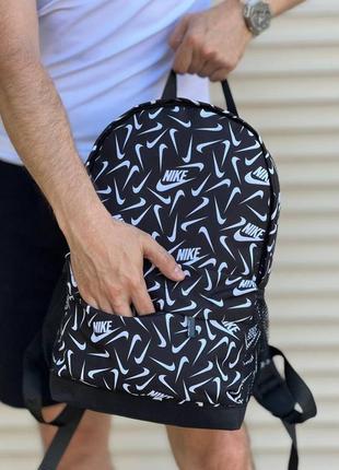 Чоловічий стильний рюкзак спортивний з принтом оксфорд чорний3 фото